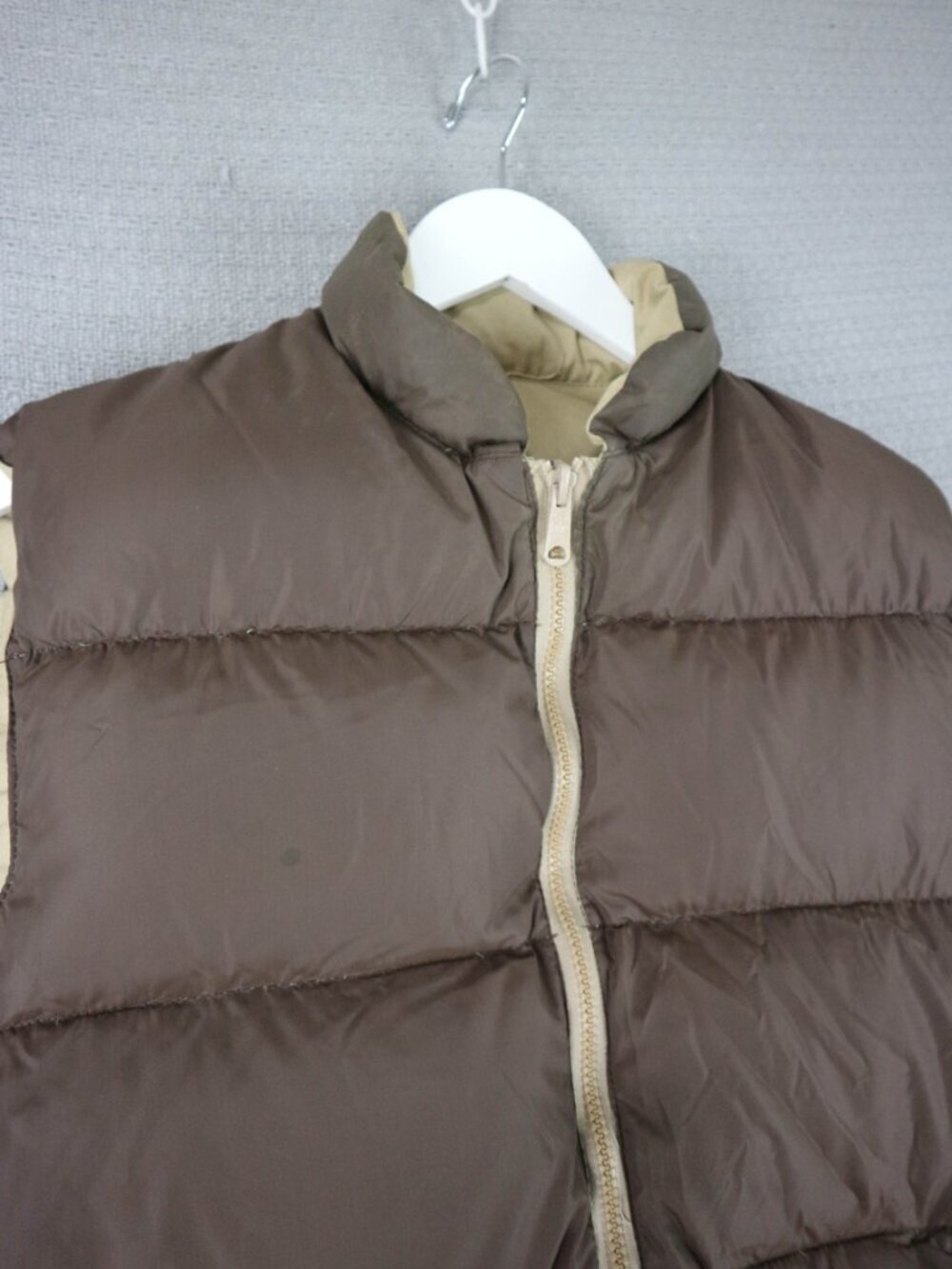 1980s Reversible Beige / Brown Hunting Vest Mens Medium - Picture 11 of 12